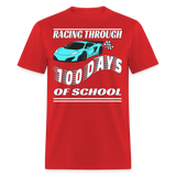 100 Days of School Race Car Unisex T-Shirt - red