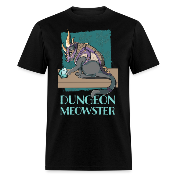 Dungeon Meowster D20 Cat with Dragon Armor Tabletop RPG Gamer Unisex Classic T-Shirt - black