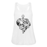 Zen Year of the Snake Tattoo Style Line Art Racerback Tank Top - white