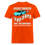 100 Days of School Race Car Unisex T-Shirt - orange