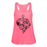 Zen Year of the Snake Tattoo Style Line Art Racerback Tank Top - neon pink