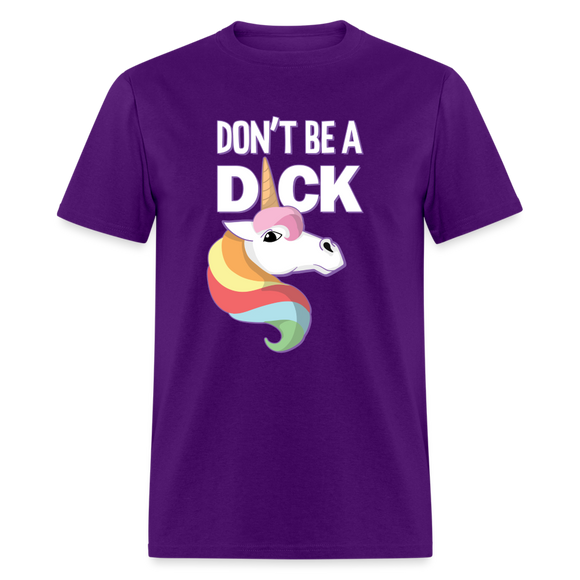 Unicorn Anti-Bullying Spread Kindness Don't Be A Dick Funny Unisex Classic T-Shirt - purple