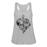 Zen Year of the Snake Tattoo Style Line Art Racerback Tank Top - heather gray