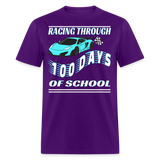 100 Days of School Race Car Unisex T-Shirt - purple