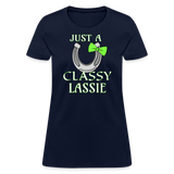 Irish Saint Patrick's Day Lucky Horse Shoe Drinking Women's Tshirt - navy