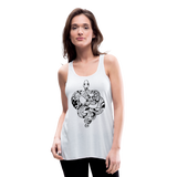 Zen Year of the Snake Tattoo Style Line Art Racerback Tank Top - white