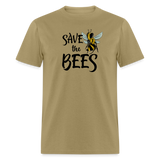 Save the Bees Eco Climate Change Yellow Bee Unisex Classic T-Shirt - khaki