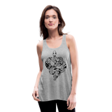 Zen Year of the Snake Tattoo Style Line Art Racerback Tank Top - heather gray