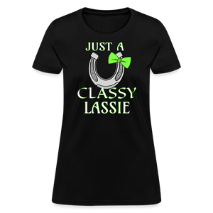 Irish Saint Patrick's Day Lucky Horse Shoe Drinking Women's Tshirt - black