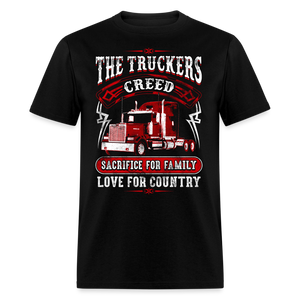 Semi Truck Driver 18 Wheeler Truckers Creed Unisex Classic T-Shirt - black