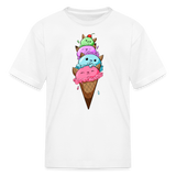 Meow-tastic Cat Ice Cream Cone Adventure Kids' T-Shirt - white