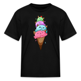 Meow-tastic Cat Ice Cream Cone Adventure Kids' T-Shirt - black