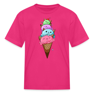 Meow-tastic Cat Ice Cream Cone Adventure Kids' T-Shirt - turquoise