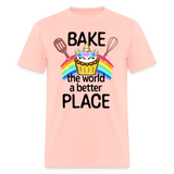 Bake the World a Better Place Unicorn Cupcake Unisex Classic T-Shirt - blush pink 