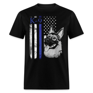 German Shepherd Thin Blue Line Patriotic Police Dog Unisex Classic T-Shirt - black