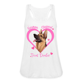 German Shepard Treat Dealer Womens Flowy Tank - white