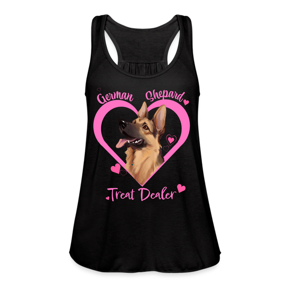 German Shepard Treat Dealer Womens Flowy Tank - black