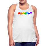 Women's happy rainbow stars  Flowy Tank Top by Bella - white